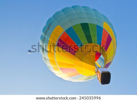 hot air balloon and clear sky