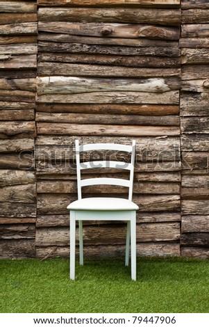 White Wood Chair In Living Room On Green Grass Stock Photo 79447906 