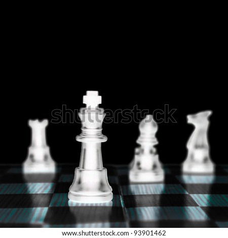 the chess king, the leader of army isolated on white background,
