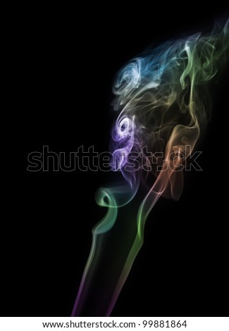 colored smoke isolated on black background