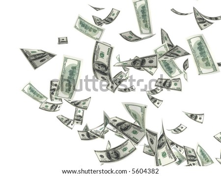 raining money background