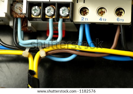 Detail of cables and electrical connections