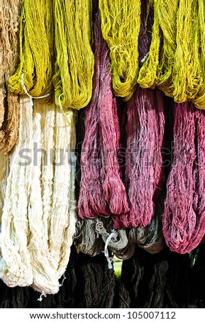 Colors of the natural cotton fiber for textiles.