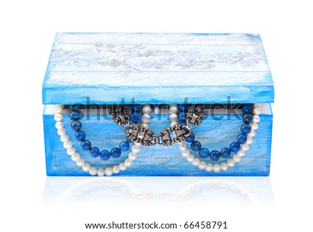 Handmade wooden jewelry box .