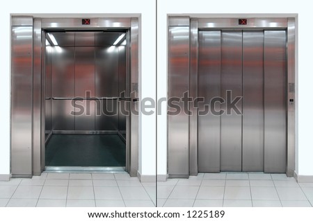 Elevator with open and close door