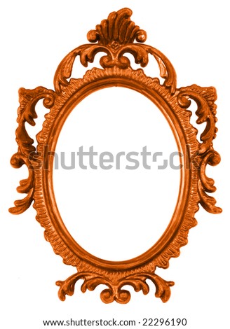 Old Oval Picture Frame on white background