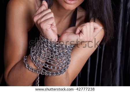 Attractive Woman Arms In Chains