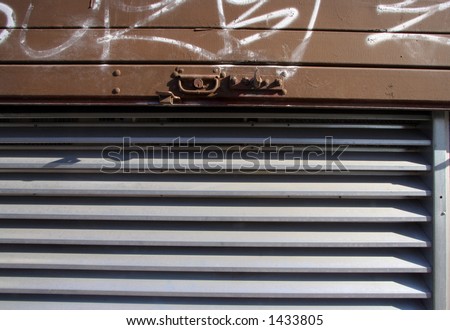 close-up of a shop shutter in marseille, france