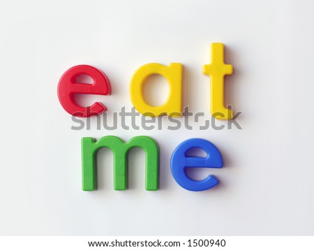 letter fridge magnets saying eat me