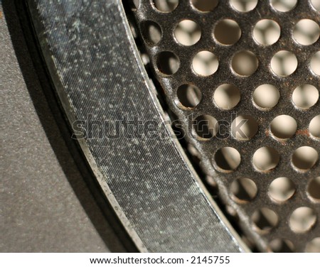 close-up of speaker on old ghetto blaster