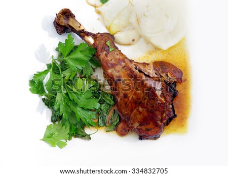 lamb leg mutton dinner platter