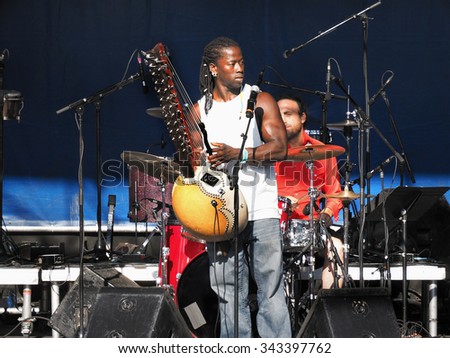 Montreal Quebec Canada - July 16 2015 Festival of African Music  famous artists performing on stage Yamoussa Kora