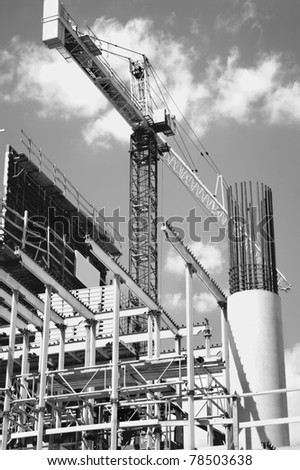 heavy industrial steel and concrete building construction