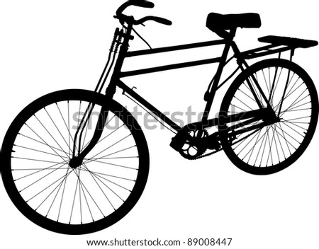 Silhouette Of A Bicycle On A White Background Stock Vector Illustration