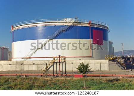 Big tanks in a fuel storage facility