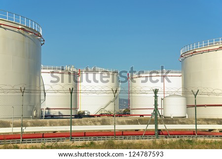 Fuel Storage plant with big tanks used to store oil