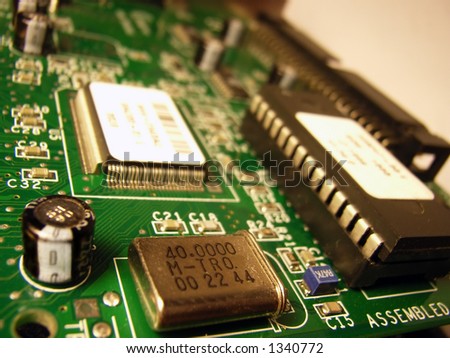 Computer card with electronic components