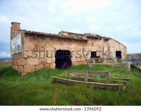 Abandoned rustic house in the country in the island of Majorca (Balearic Islands - Spain)