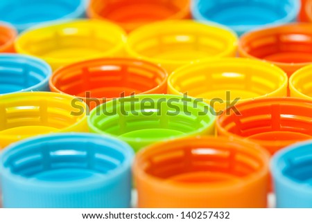 Colorful plastic bottle screw caps