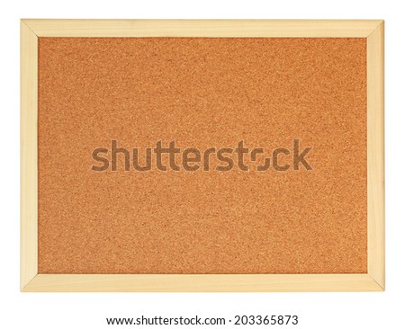 Empty office cork notice board isolated on white