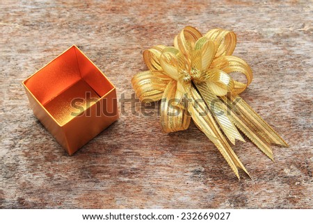 Golden Ribbon and Golden Gift Box