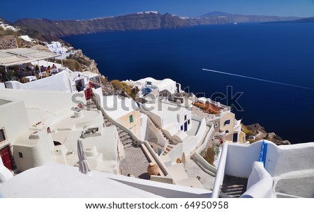 stock photo Scenic view from Oia Santorini Greece