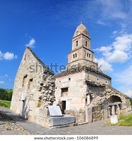 Densus Church - Romania. One of the oldest churches still standing in Romania. Built in the 13th century on the site of a 2nd century Roman Temple. Inside the church are 15th century mural paintings.