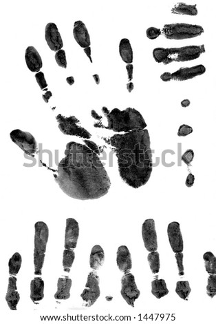 Hand prints made with screen printing ink