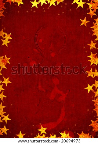 Festive Party Christmas Card background with Stars... Have a very grungy Christmas, party invite of christmas card.