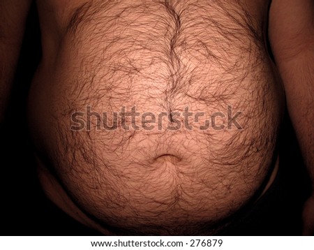 Huge overweight belly
