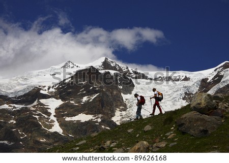 mountain hiker in the alps