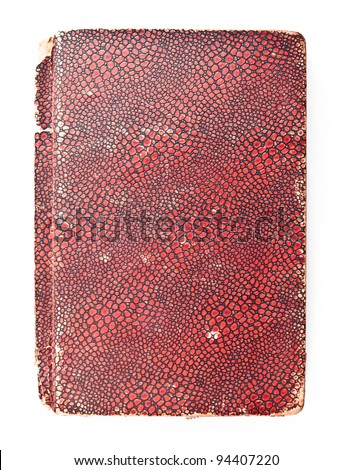 old red cover book isolated on white background
