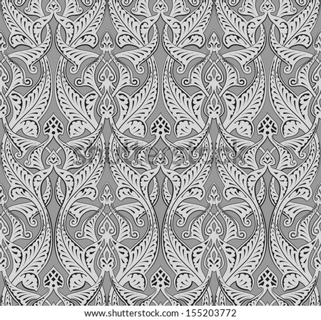 Illustration of seamlessly tiling repeat art nouveau background pattern