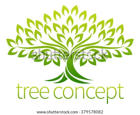 A stylised tree icon symbol concept illustration