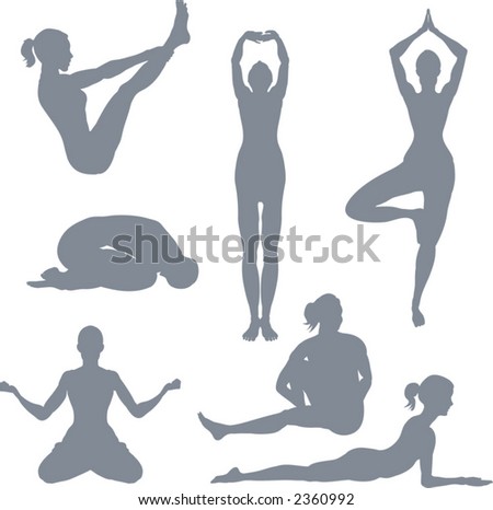 Clip Art Yoga Poses. A set of yoga postures