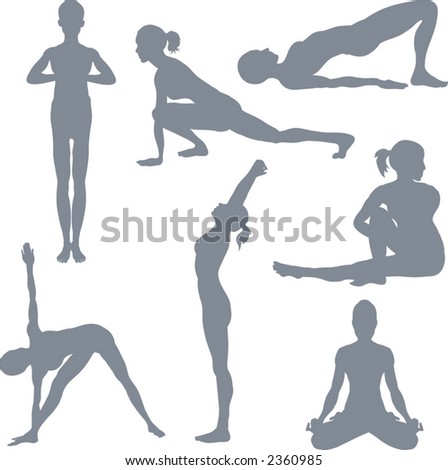 by postures  Silhouettes.  Set name  Yoga Yoga Stock Postures. A Of Vector yoga Postures