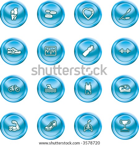 Health and Fitness Icon Set.  icons or design elements relating to health and fitness