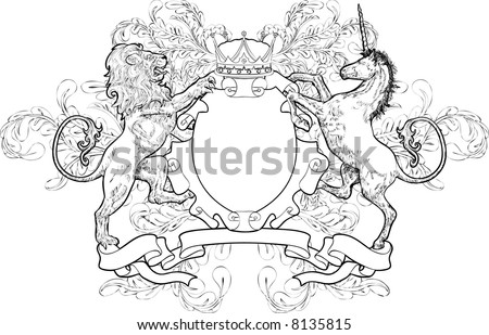 and Unicorn Coat of Arms A