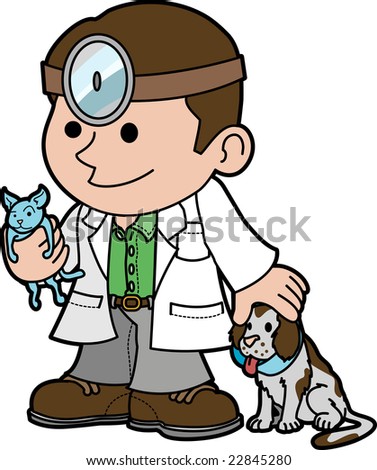 of veterinarian holding