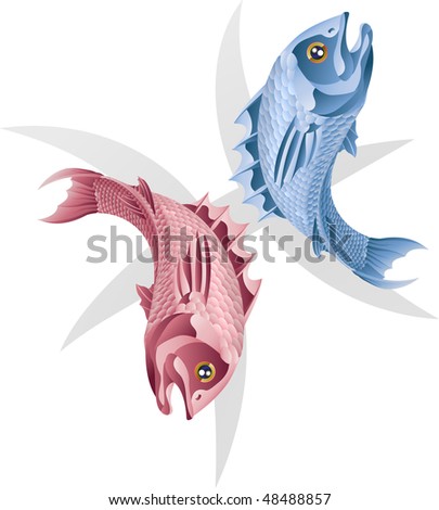 representing Pisces the fish star or birth sign Includes the symbol