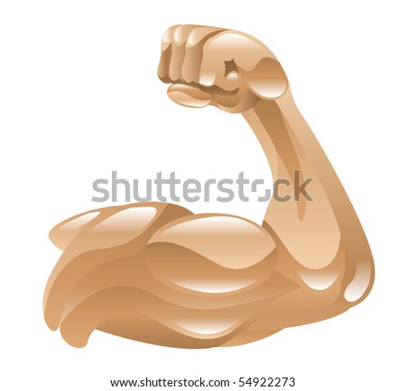 Strong Muscle Arm Icon Clipart Illustration - 54922273 : Shutterstock