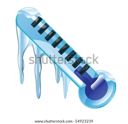 stock vector : Weather icon clipart freezing cold thermometer illustration