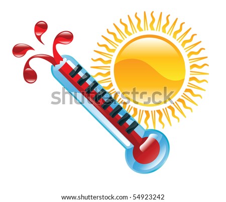 stock vector : Weather icon clipart boiling hot thermometer illustration