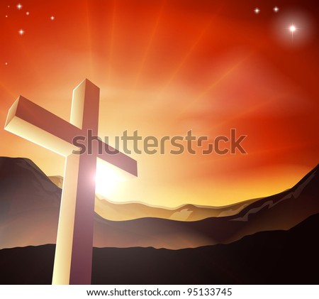 sun behind cross