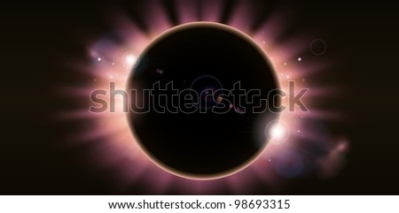 An outer space background illustration with a total eclipse