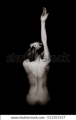 Classic Black and White Art of a Woman's Back and Arms