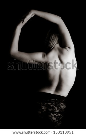 Classic Black and White Art of a Woman's Back and Arms