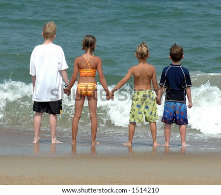 Children Holding Hands. stock photo : Children holding