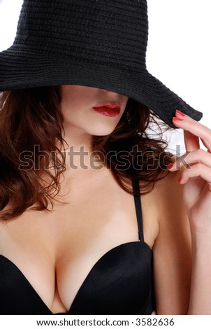 stock photo : Sexy woman with large hat stock photo : Sexy woman with large hat