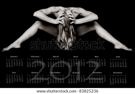 Girl Calendars on 2012 Yearly Calendar Art Of A Woman Stock Photo 83825236